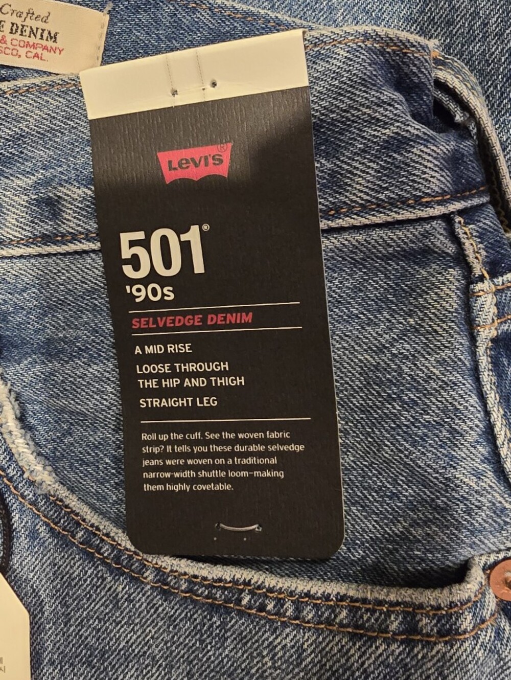 NWT! Levi's 501® 90s Women’s Selvedge Denim Jeans Mid-Rise Straight Leg 33x30